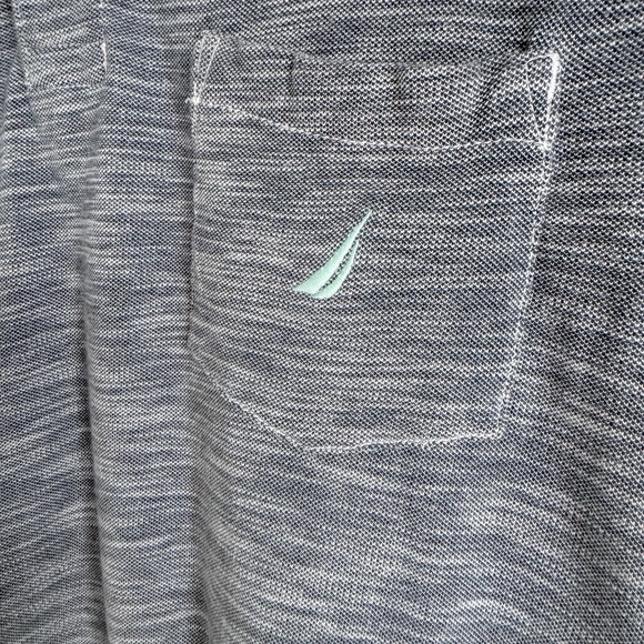 Nautica Polo Shirt 1/4 Button Men's Size L Heathered  Blue Short Sleeve - Picture 4 of 7